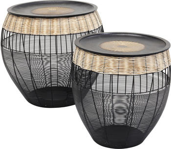 KARE 2er Beistelltisch-Set African Drums 46x48+40x42 cm grau