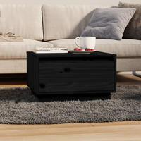 vidaXL Couchtisch Schwarz 55x56x32 cm Massivholz Kiefer