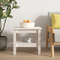 vidaXL Couchtisch Wei&szlig; 45 x 45 x 40 cm Massivholz Kiefer