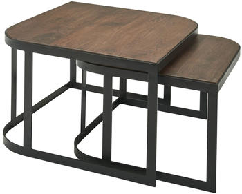 Wohnling Wohnzimmertisch 2er Set Mango 60/50 Schwarz (WL6.341)