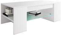 Holz Sofatisch Couchtisch Schublade Glas Tunas