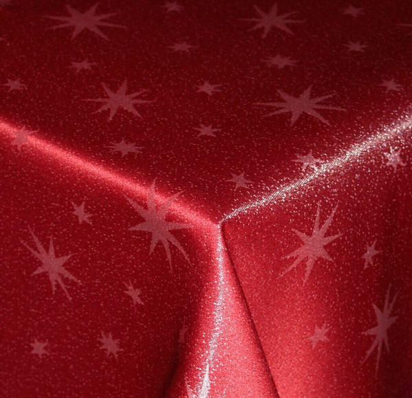 Haus und Deko Tischdecke Weihnachten 135 cm rund rot Sterne