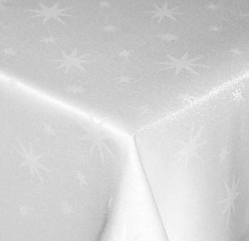 Haus und Deko Tischdecke Weihnachten 135 cm rund weiß Sterne