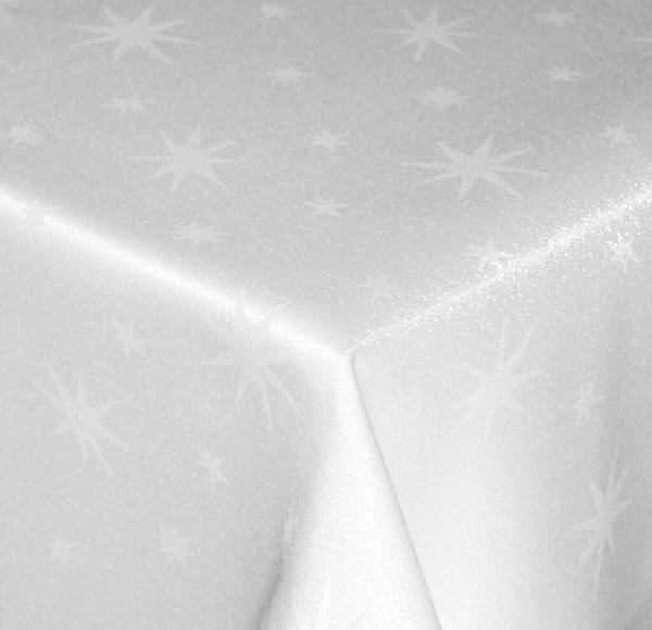 Haus und Deko Tischdecke Weihnachten 135 cm rund weiß Sterne