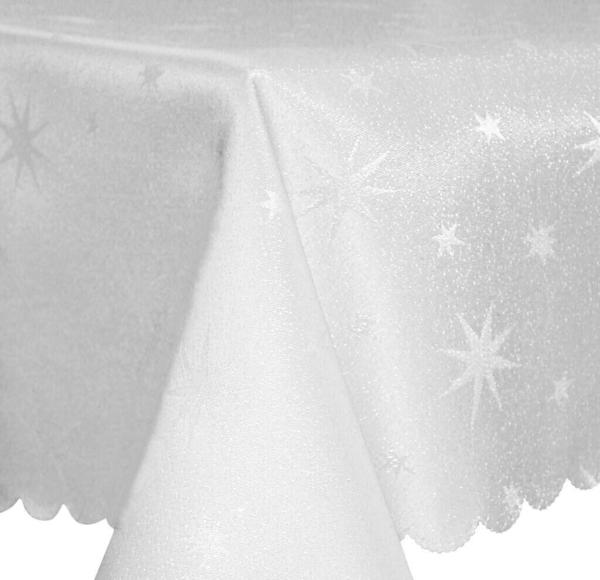 Haus und Deko Tischdecke 130x160 cm weiß Sterne