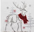 Haus und Deko Tischläufer Hirsch 40x140 cm Rot Weihnachten Stickerei Leinenoptik