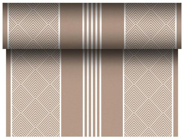 Papstar Tischläufer stoffähnlich, PV-Tissue Mix ROYAL Collection 24mx40 cm braun Elegance (86507)
