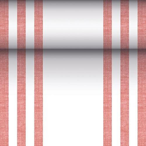 Papstar Tischläufer stoffähnlich, PV-Tissue Mix ROYAL Collection 24mx40 cm bordeaux Lines (88757)
