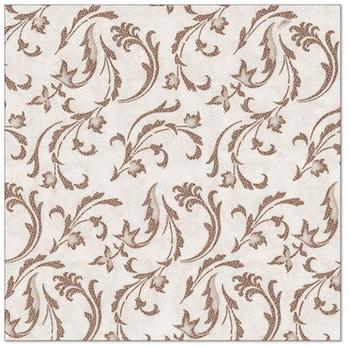 Papstar 50 Servietten ROYAL Collection 1/4-Falz 40x40 cm braun Damascato (85004)