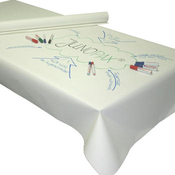 JUNOPAX World Café Methode Papiertischdecke weiß 50m x 1,15m nass- und wischfest weiß Papier (60709531)