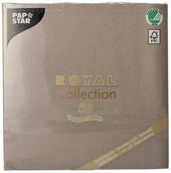 Papstar 50 Servietten ROYAL Collection 1/4-Falz 40x40cm grau (10822)