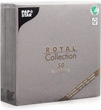 Papstar 50 Servietten ROYAL Collection 1/4-Falz 40x40cm grau (10822) – Praktische Vielseitigkeit für anspruchsvolle Gastgeber