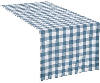 REDBEST Tischläufer Landhaus karo Nashville blau 40x170 cm Kuvertsaum