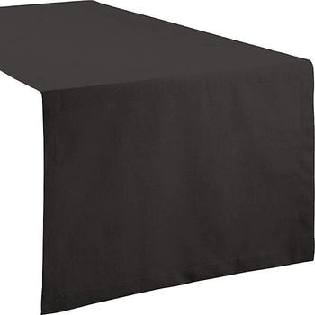 REDBEST Tischläufer Uni Seattle Baumwolle Kuvertsaum anthrazit 50x150 cm