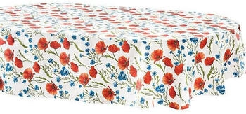 REDBEST Tischdecke Baumwolle mohnblume oval 140x190 cm - Robustes Kornblume, Blumen
