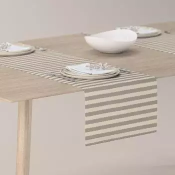 Dekoria Tischläufer, grau-ecru , 40 x 130 cm, Quadro (136-12)