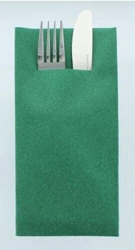 Mank Besteckservietten Airlaid Dunkelgrün, 40 x 40 cm 75 Stück Bestecktaschen grün