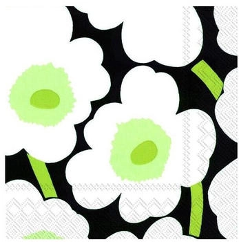 IHR Marimekko Unikko Serviette 33x33cm 20er Pack Weiß-schwarz