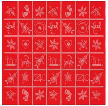 Ekelund Linneväveri Adventruta Tischdecke 80x80 cm Rot