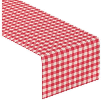 Dekoria Tischläufer, rot-ecru, 40 x 130 cm, Quadro (136-16)