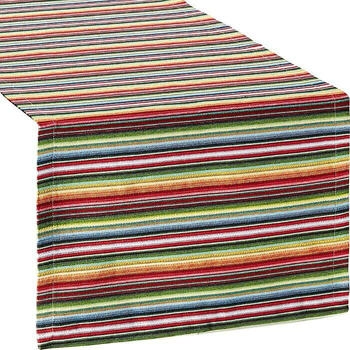 Sander Tischläufer Strip bunt/rot 50x140 cm (483261)