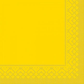 Mank Serviette Tissue Gelb, 33 x 33 cm 1/4 Falz, 100 Stück gelb Papier