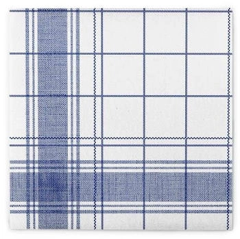 Mank Serviette Airlaid Nadeem Blau, 40 x 40 cm 50 Stück Gitterstreifen Strukturen Linien Striche blau