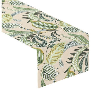 Dekoria Tischläufer, olivgrün, beige, 40 x 130 cm, Flowers (142-96)