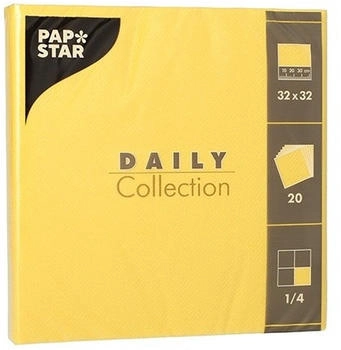 Papstar Servietten "DAILY Collection" 1/4-Falz 32 x 32 cm gelb (300 Stück)