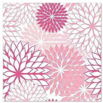 Papstar Servietten, 3-lagig 1/4-Falz 25 x 25 cm rosa "Floralies" (280 Stück)