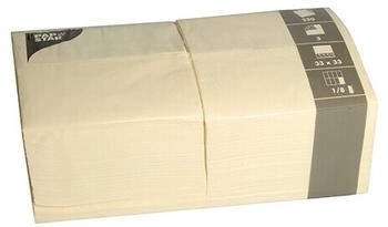 Papstar Servietten, 3-lagig 1/8-Falz 33 x 33 cm creme (1000 Stück)