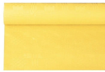Papstar Papiertischdecke mit Damastprägung 6 x 1,2 m gelb (12 Rolle)