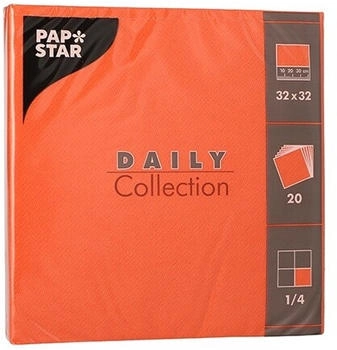 Papstar Servietten "DAILY Collection" 1/4-Falz 32 x 32 cm nektarine (300 Stück)