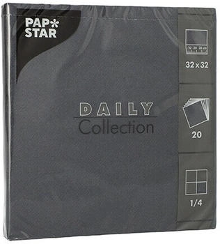 Papstar Servietten "DAILY Collection" 1/4-Falz 32 x 32 cm schwarz (300 Stück)