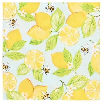Papstar Servietten, 3-lagig 1/4-Falz 33 x 33 cm "Lemon Grove" (200 Stück)