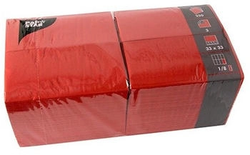 Papstar Servietten, 3-lagig 1/8-Falz 33 x 33 cm rot (1000 Stück)