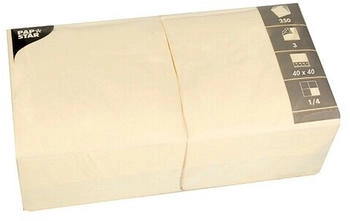 Papstar Servietten, 3-lagig 1/4-Falz 40 x 40 cm creme (1000 Stück)
