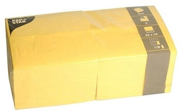 Papstar Servietten, 3-lagig 1/8-Falz 33 x 33 cm gelb (1000 Stück)