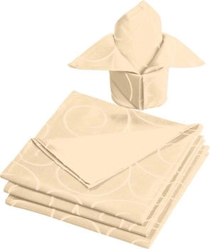 Erwin Müller Serviette "Oberhausen" 4er-Pack, Damast Uni, sekt 50x50cm