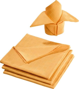 Erwin Müller Serviette "Paderborn" 4er-Pack, fleckabweisend Uni, mango 50x50cm