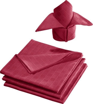 Erwin Müller Serviette "Paderborn" 4er-Pack, fleckabweisend Uni, rubin 50x50cm