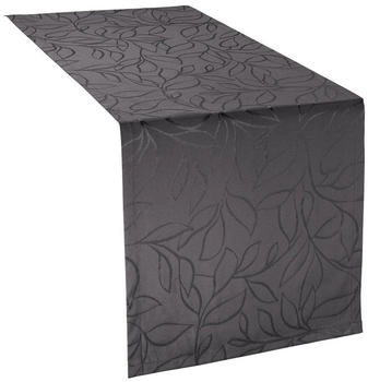 Erwin Müller Outdoor-Tischläufer "Terrassa" (1-tlg), abwaschbar Blatt, anthrazit 40x130cm