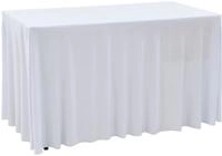 vidaXL 2 St&uuml;ck Stretch-Tischdecken mit Rand Wei&szlig; 120 x 60,5 x 74 cm