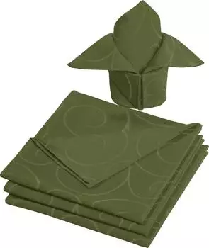Erwin Müller Stoffserviette Serviette Oberhausen 4er-Pack (4 St) Damast Uni dunkelgrün