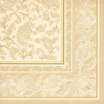 Papstar Servietten "ROYAL Collection" 1/4-Falz 40 x 40 cm champagner "Ornaments" (250 Stück)