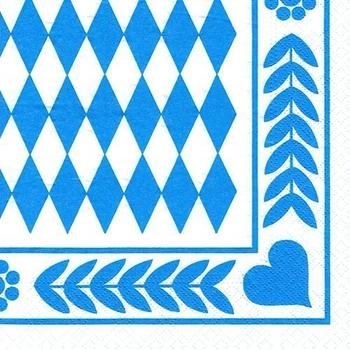 Papstar Servietten, 3-lagig 1/4-Falz 33 x 33 cm "Bayrisch Blau" (1000 Stück)