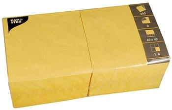 Papstar Servietten, 3-lagig 1/4-Falz 40 x 40 cm gelb (1000 Stück)