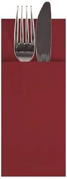 Papstar Starpak Airlaid Bestecktaschen 40 x 33 cm bordeaux mit Besteckfalz (480 Stück)