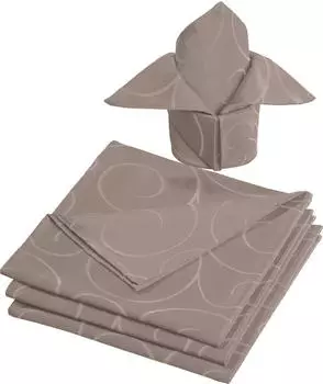 Erwin Müller Damast Servietten Oberhausen im 4er-Pack 50x50 cm taupe