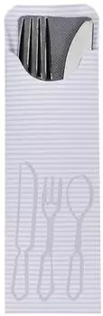 Papstar Bestecktaschen 23,5 cm x 7,3 cm grau inklusive farbiger Bistro Serviette